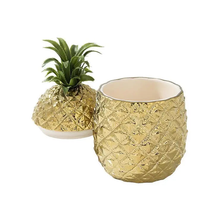 Gold Pineapple Ice Bucket with Lid