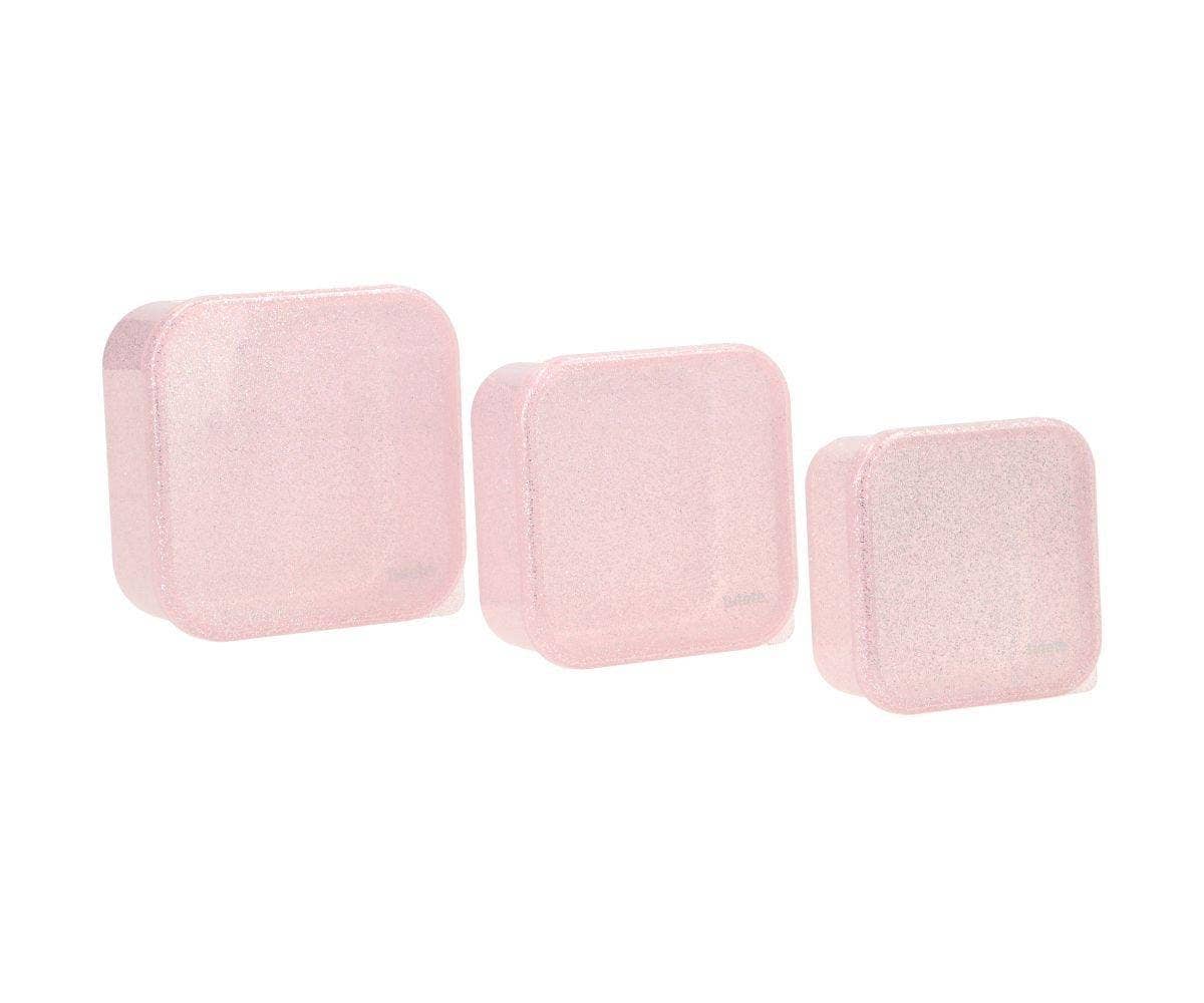 Tutete - 3 Glitter Pink Lunch Boxes