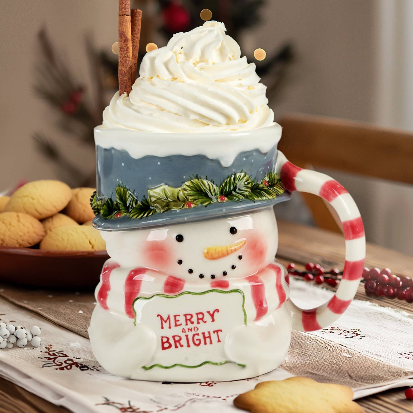 Snowman Greetings  Christmas 3-D Mug - Snowman