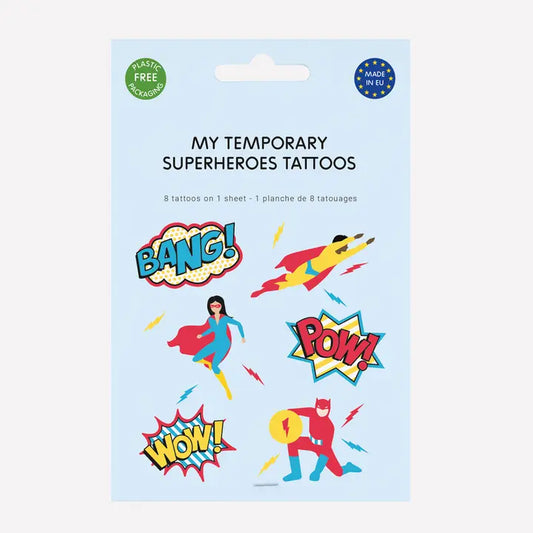 Pack of 8 Superhero Tattoos