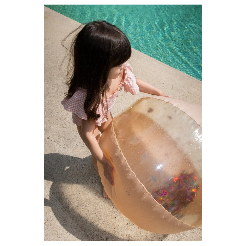 (KS100141) Beach Ball Large - Multi Cherry Blush Transparent