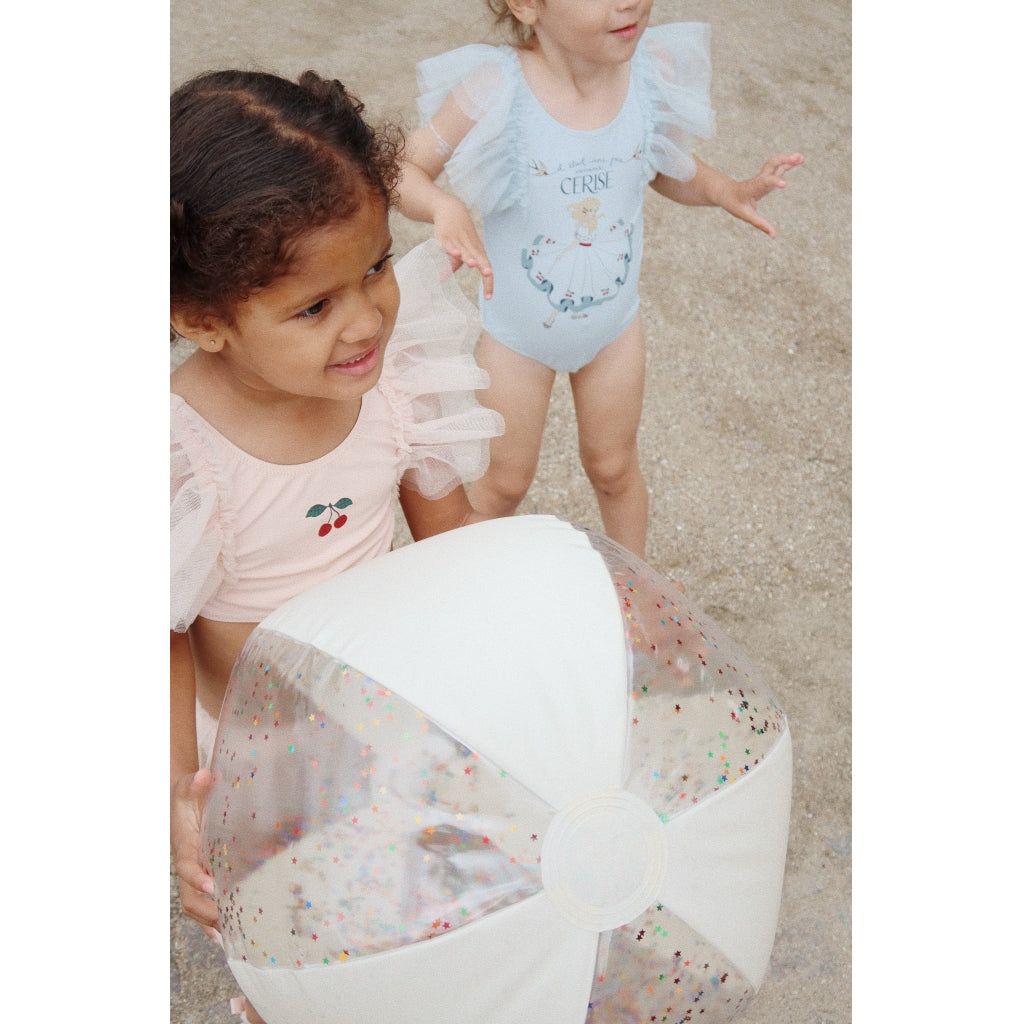 (KS101084) BALLON DE PLAGE TRANSPARENT - Crème