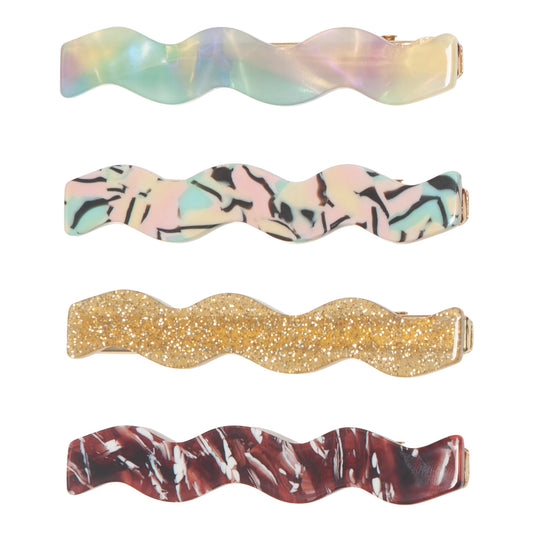 Wavy acetate clips