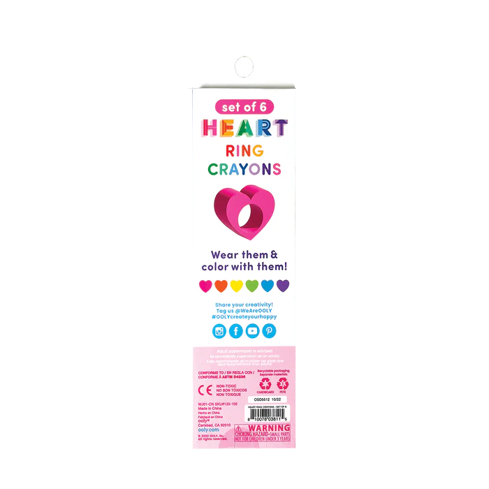 Heart Ring Crayons - Set of 6