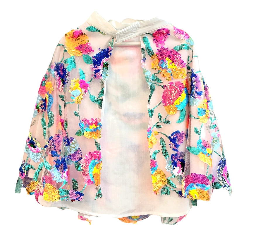 Paradise Short Cape with Sequins