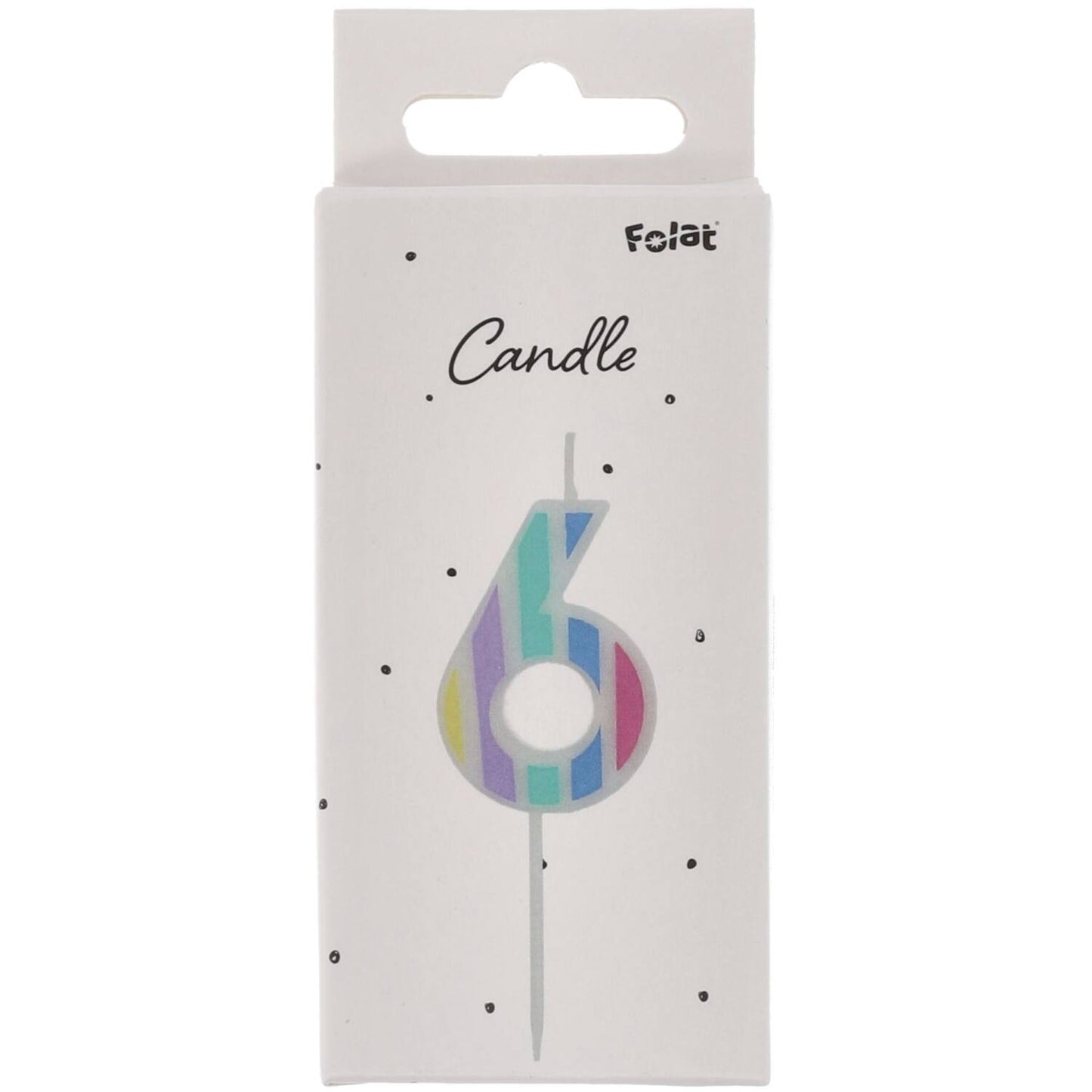 Candle Pastel Number 6 Multicolour