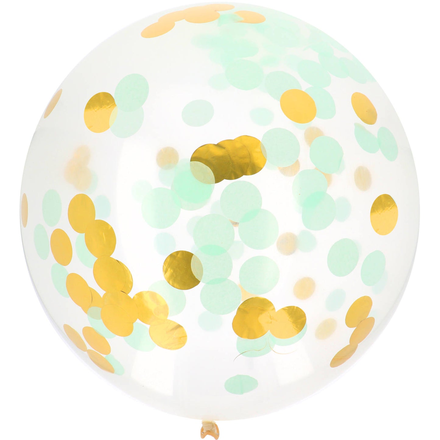 Balloon XL with Confetti Gold & Mint - 61 cm