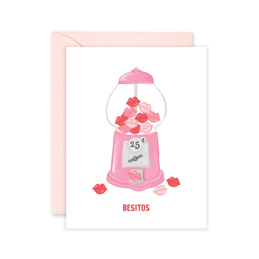 Isabella MG & Co. - Besitos Gum-ball Machine  | Feliz Dia De San Valentin Card