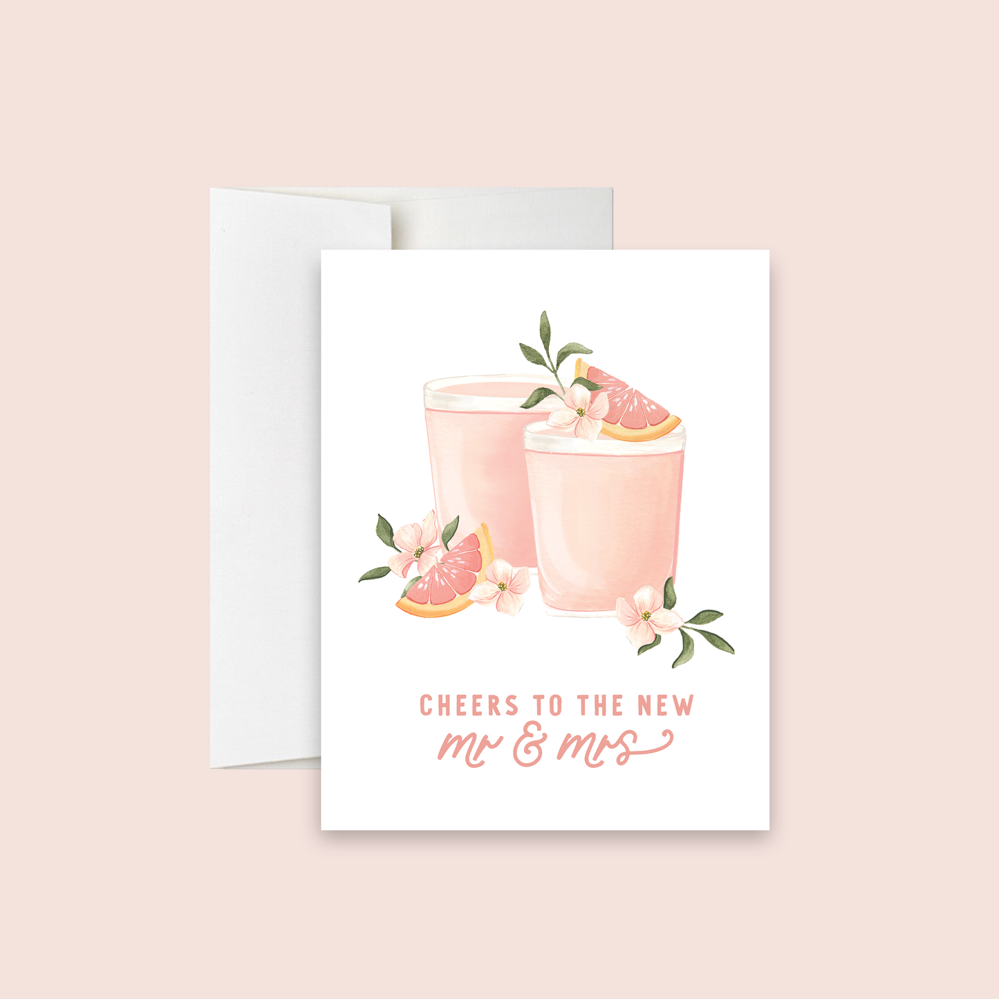 Cocktail Cheers - Mr & Mrs Wedding Card, Newlywed Card