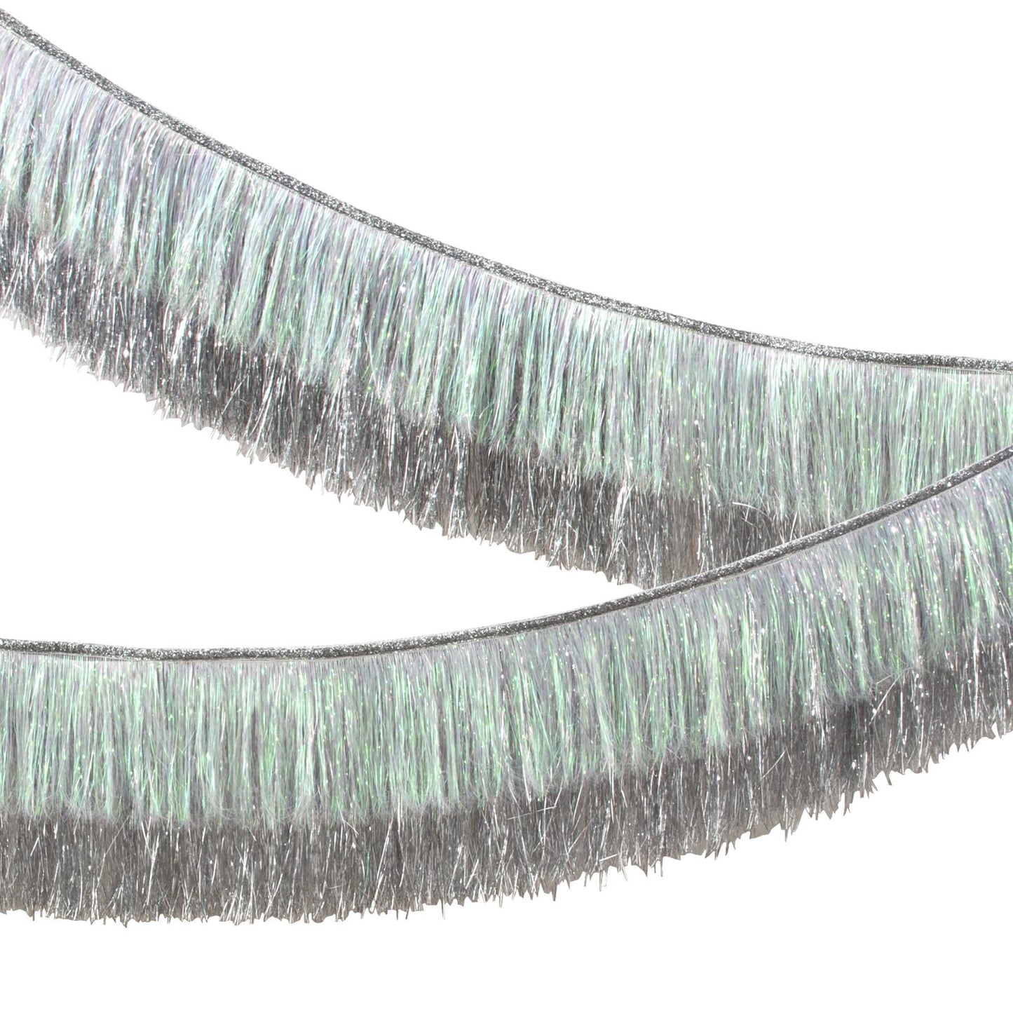 Silver tinsel garland