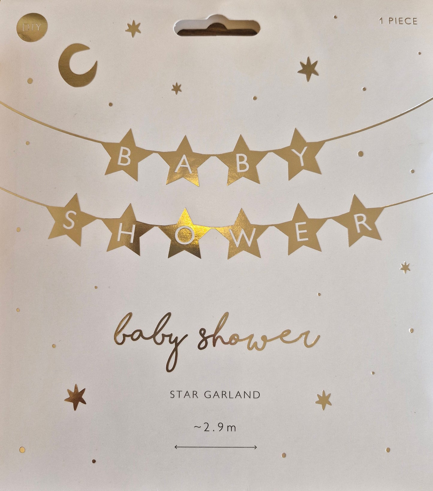 Baner Baby shower, 290x16.5 cm, gold