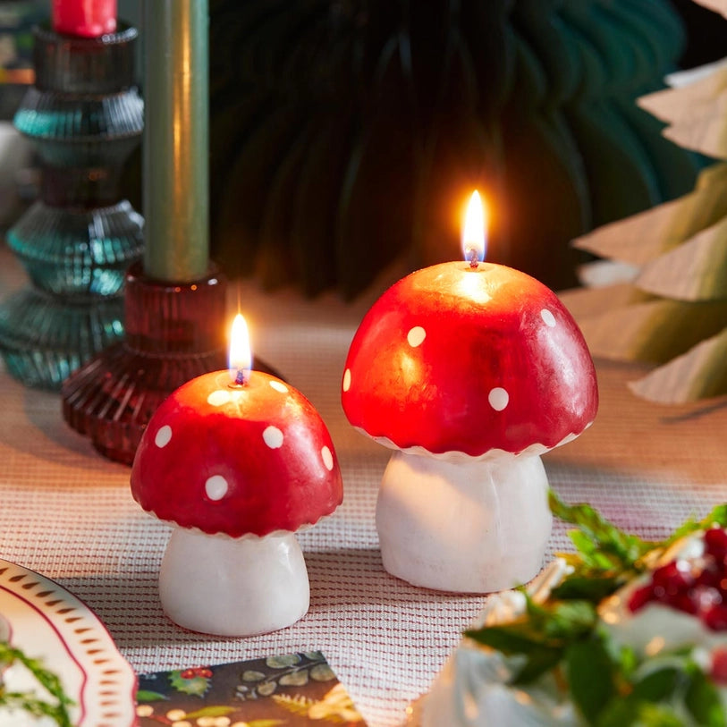 Red Toadstool Mushroom Candle - Large