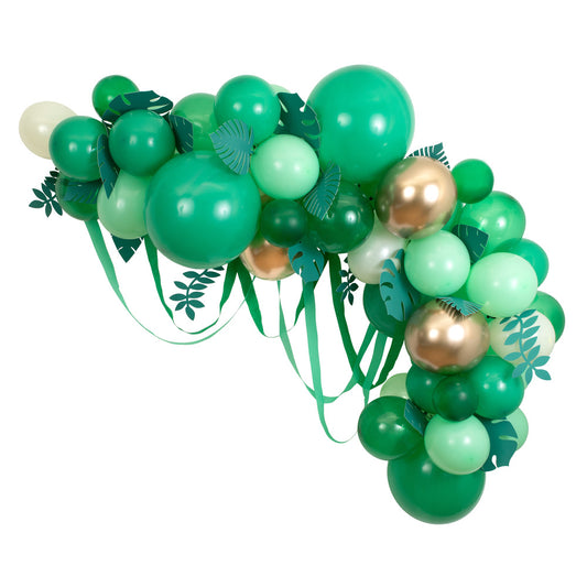 Leafy green balloon arch