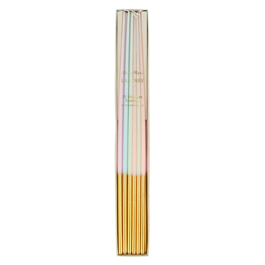 Ladurée gold dipped tall tapered candles