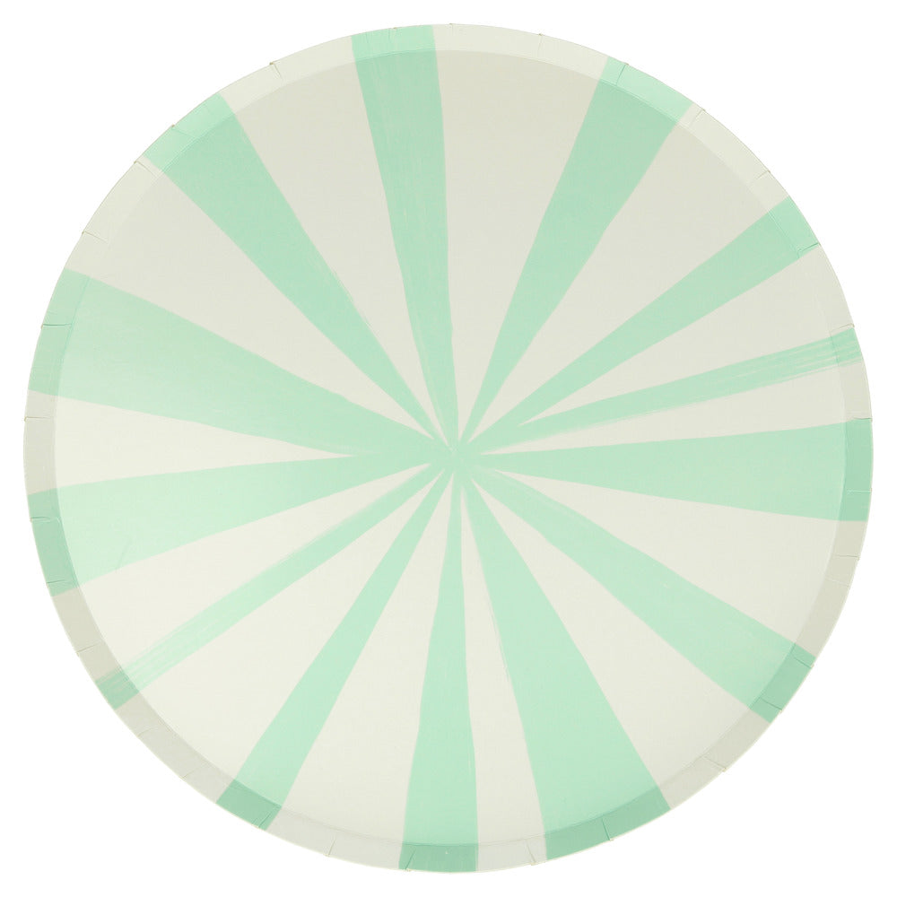 Mint stripe dinner plates S