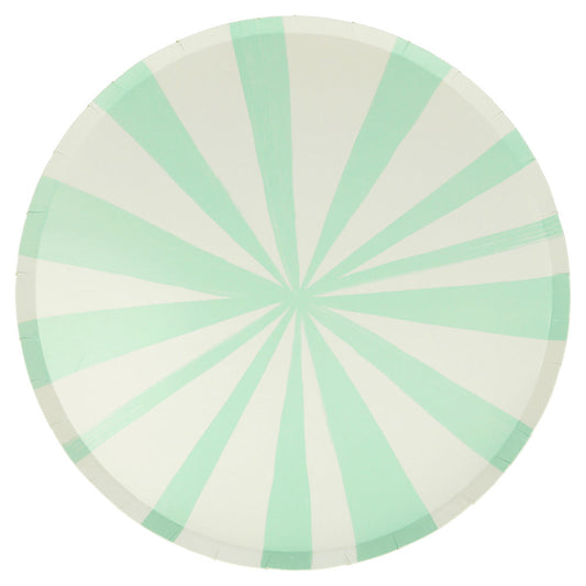 Mint stripe dinner plates S