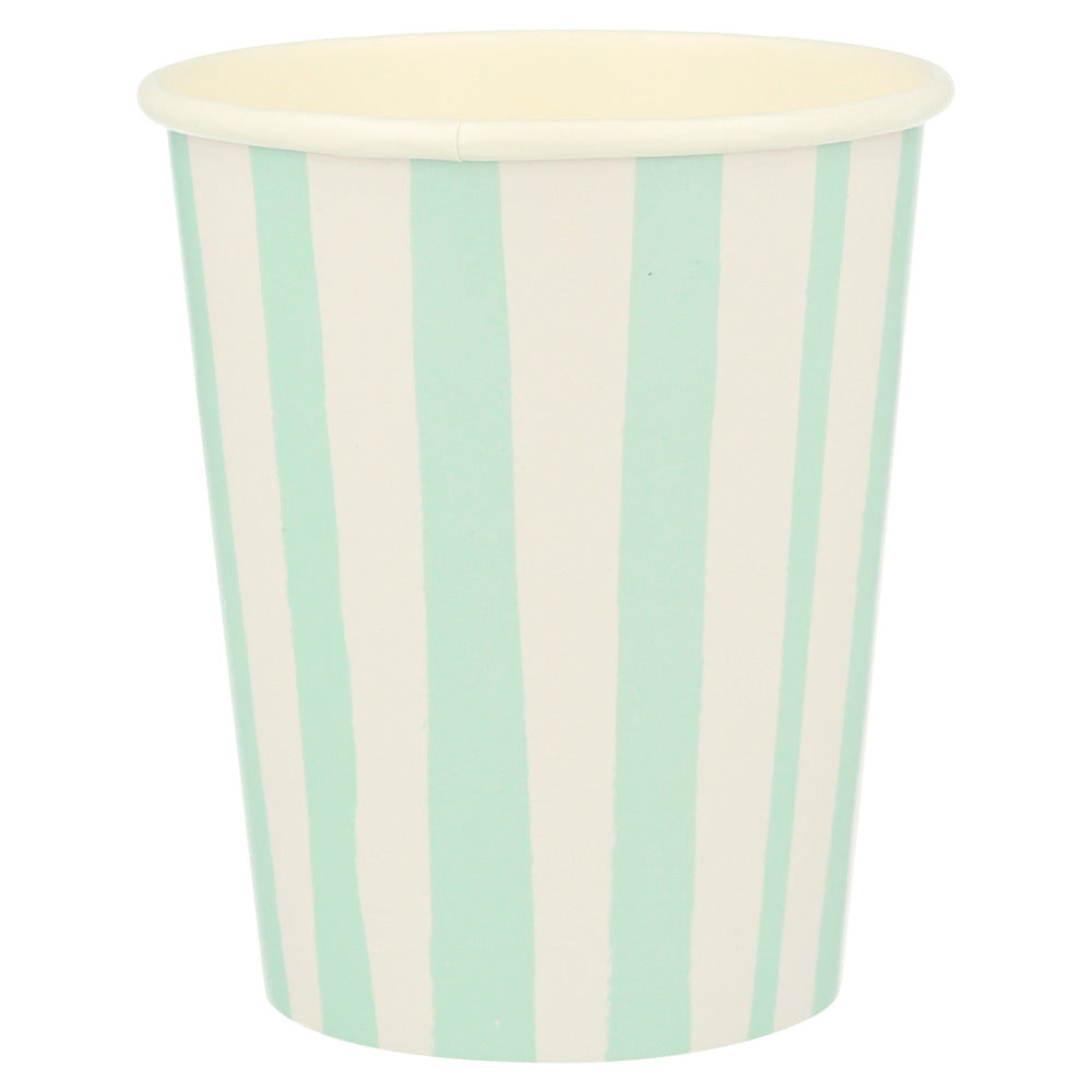 Mint Stripes Cups