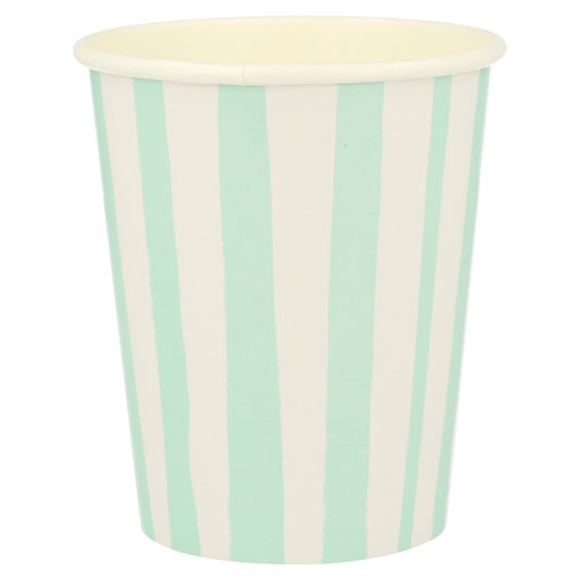 Mint Stripes Cups