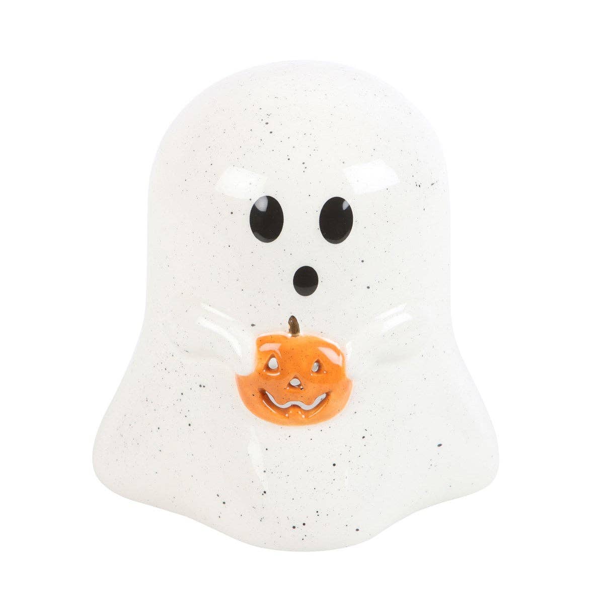 Ghost Shaped Halloween Tealight Candle Holder with Pumpkin