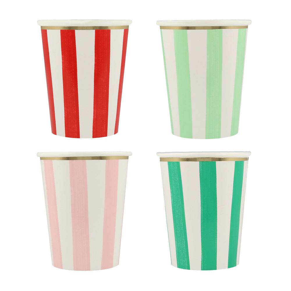 Striped cups 8 pack