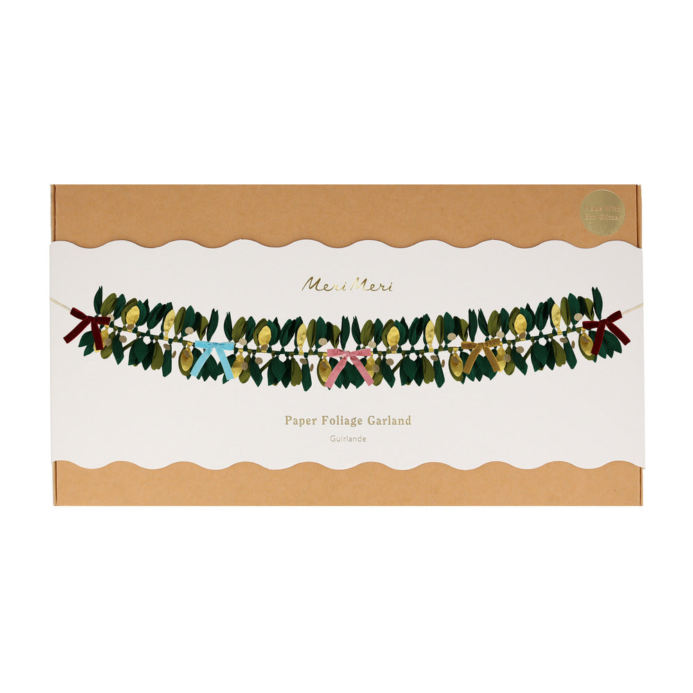 Paper festive foliage garland