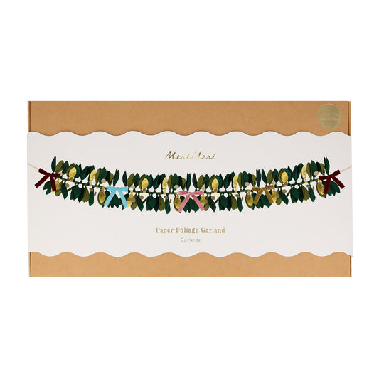 Paper festive foliage garland