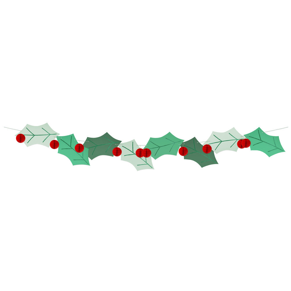 Honeycomb holly garland