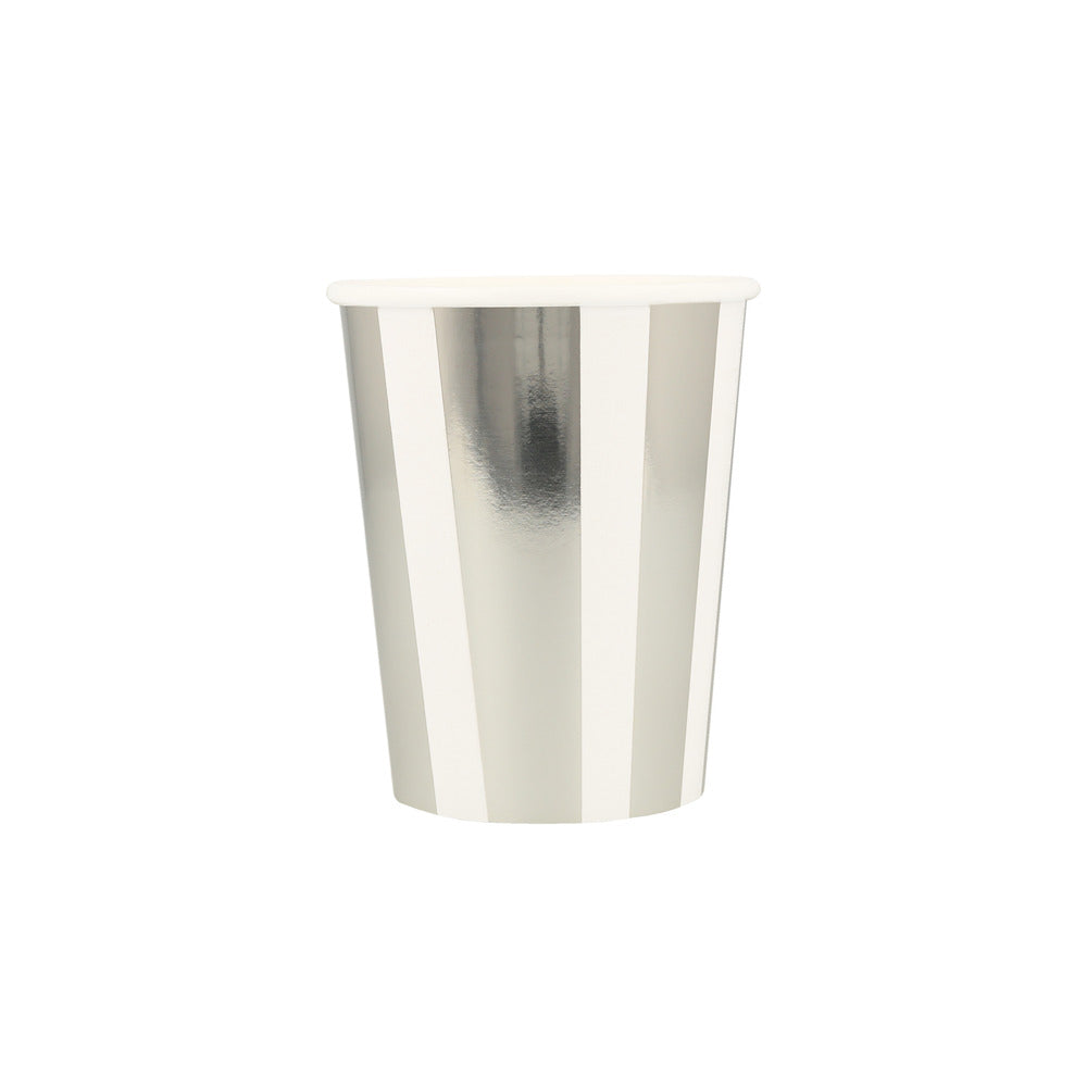 Silver stripe cups