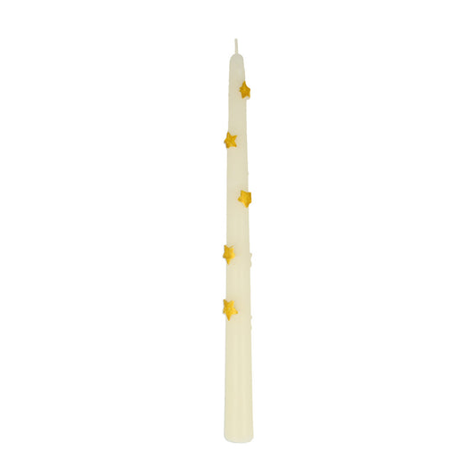 Gold star taper candle lo