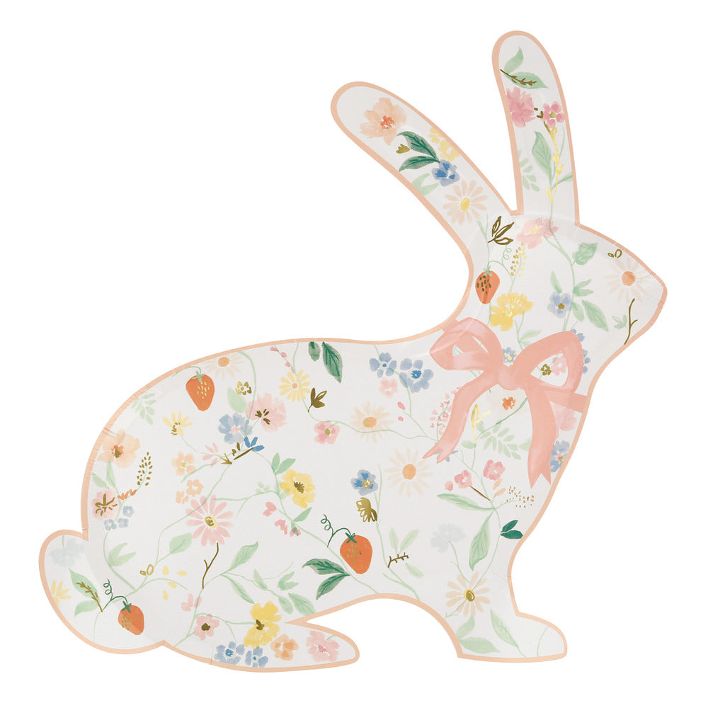 Assiettes élégantes en forme de lapin floral