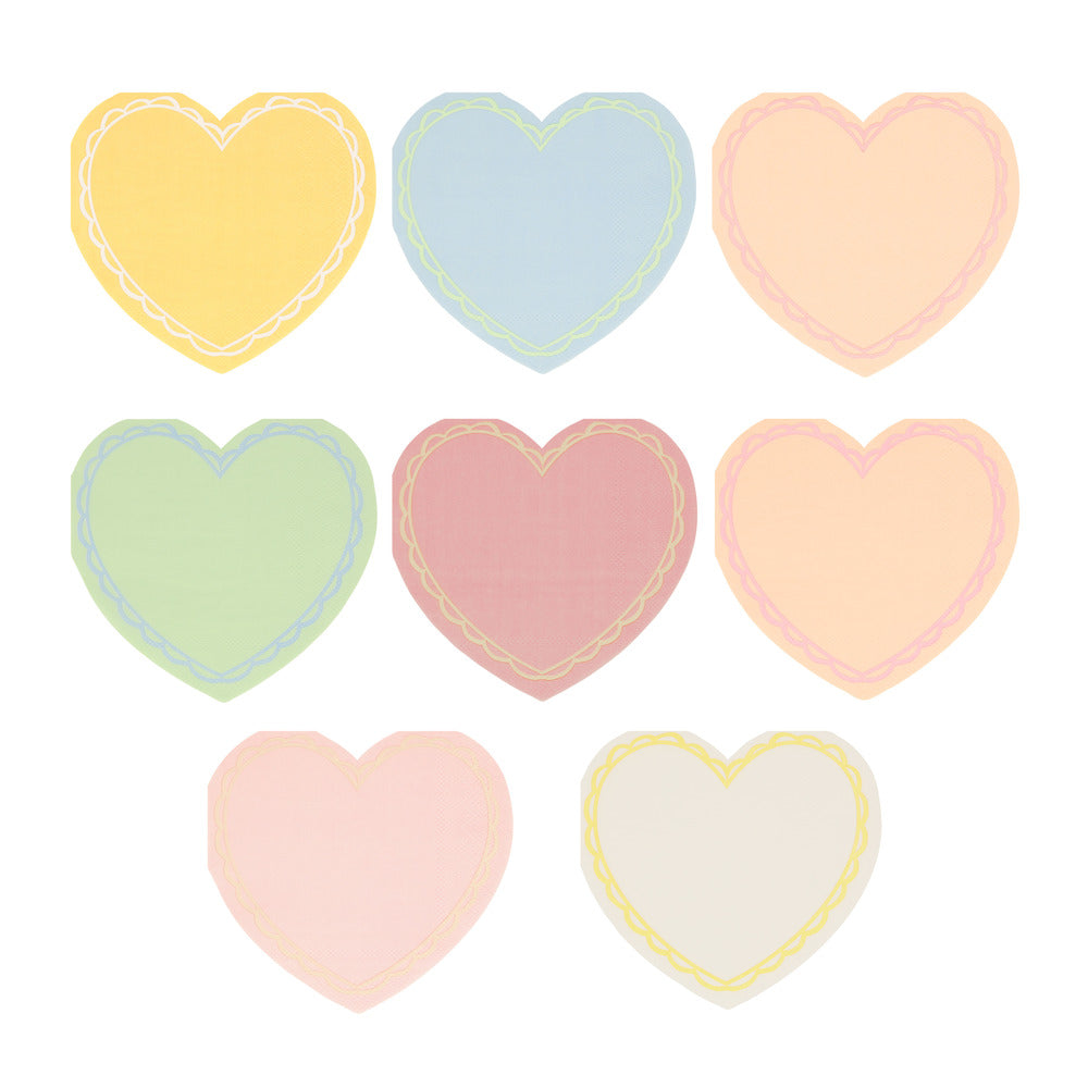 Pastel heart napkins S