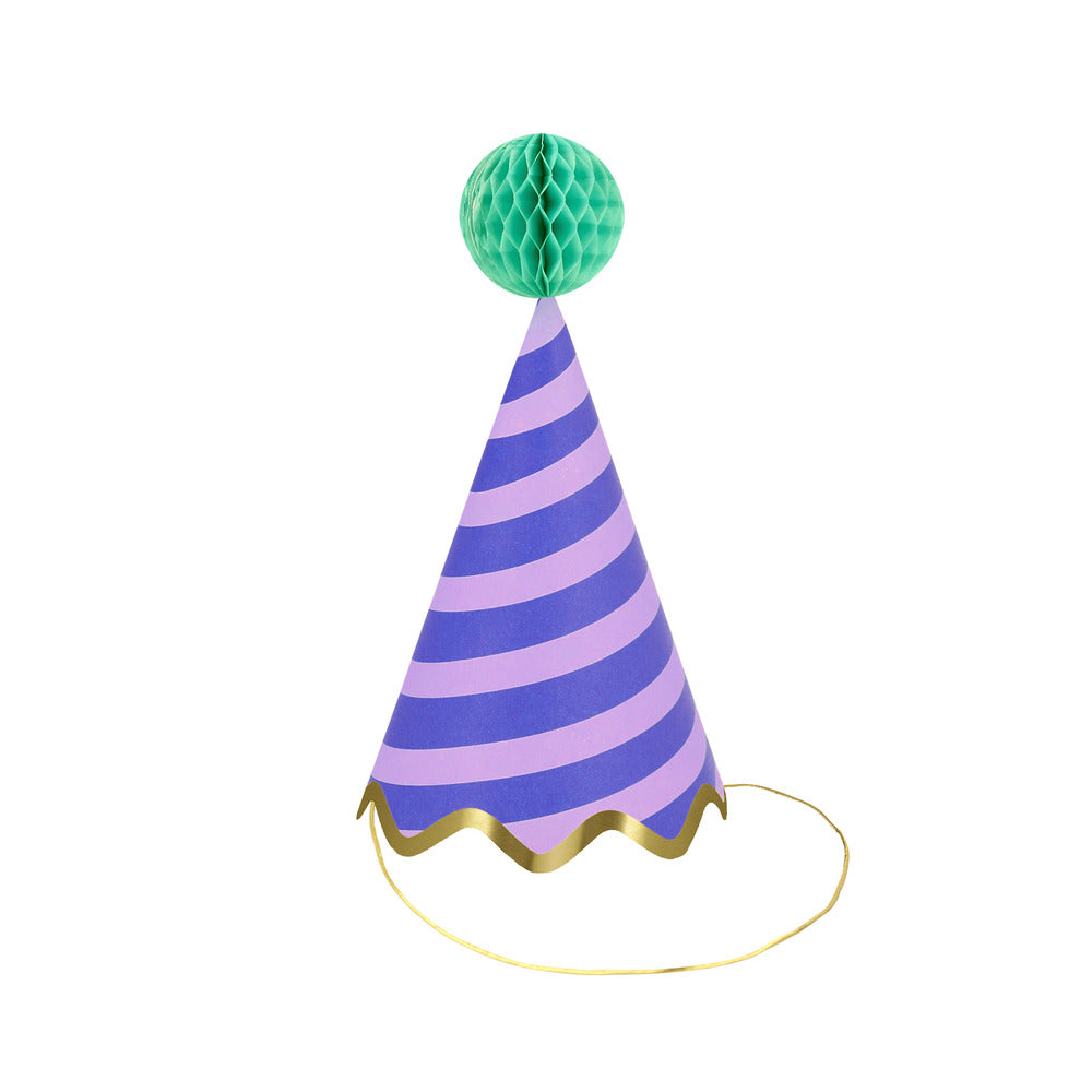 Stripe Party Hats (x 8)