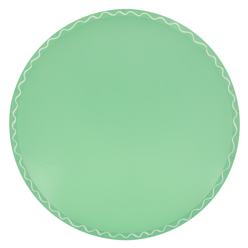 Mixed Wavy Line Dinner Plates (x 8)