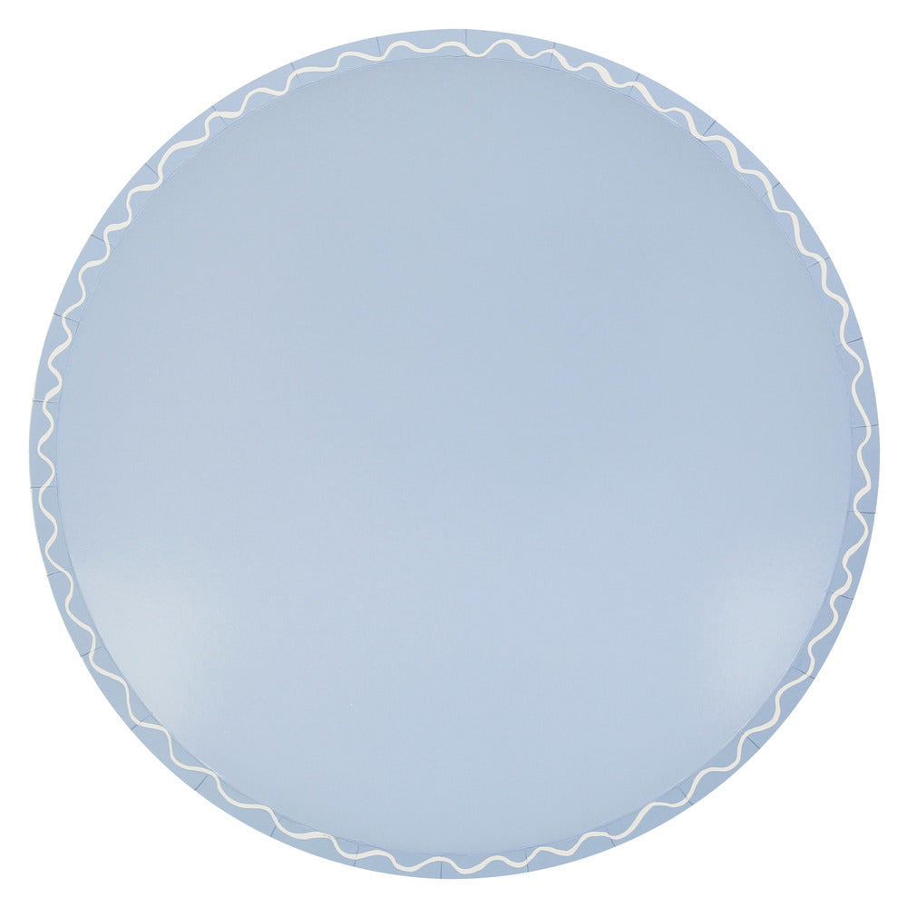 Mixed Wavy Line Dinner Plates (x 8)