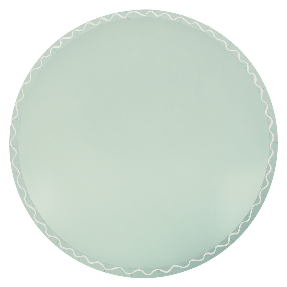 Mixed Wavy Line Dinner Plates (x 8)