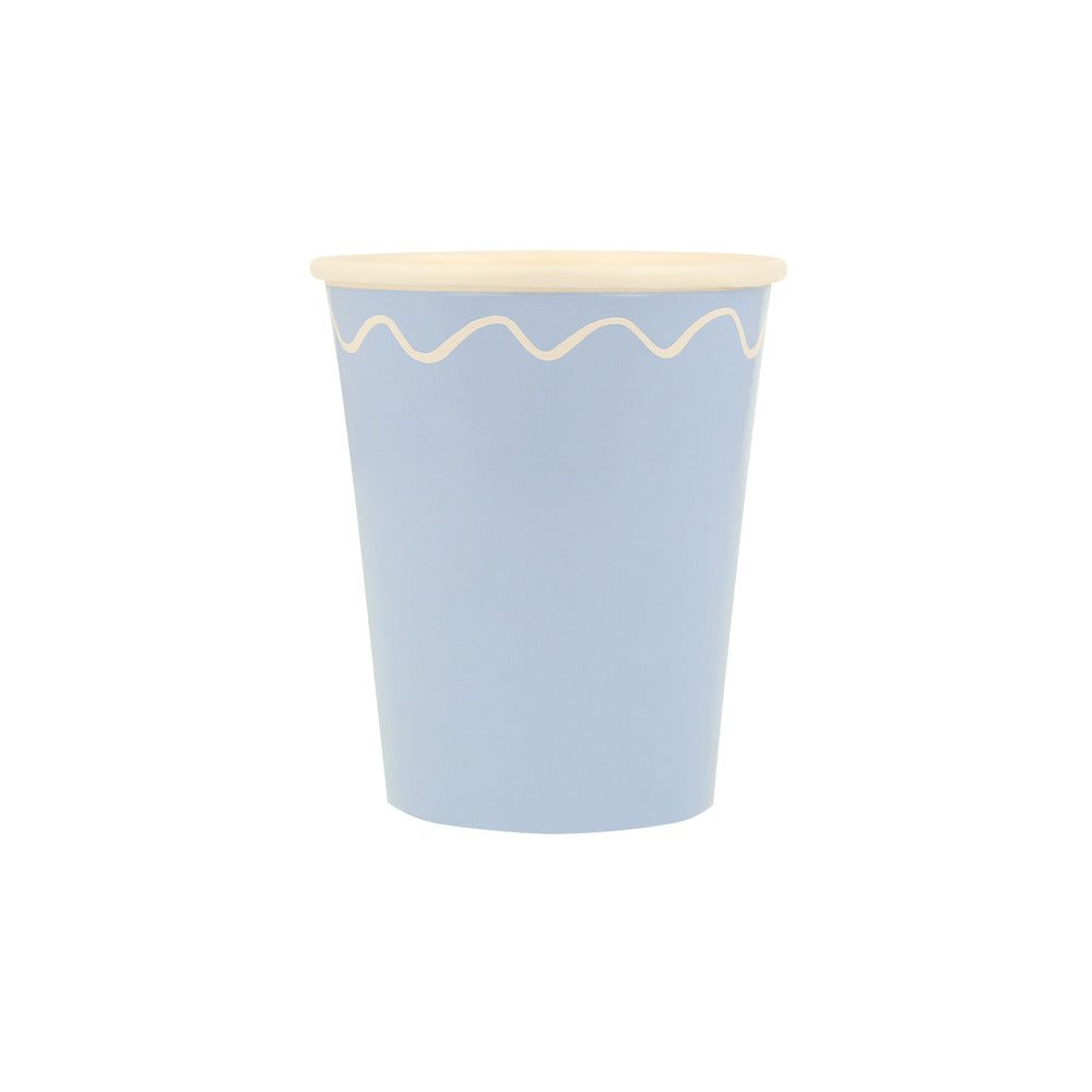 Mixed Wavy Line Cups (x 8)