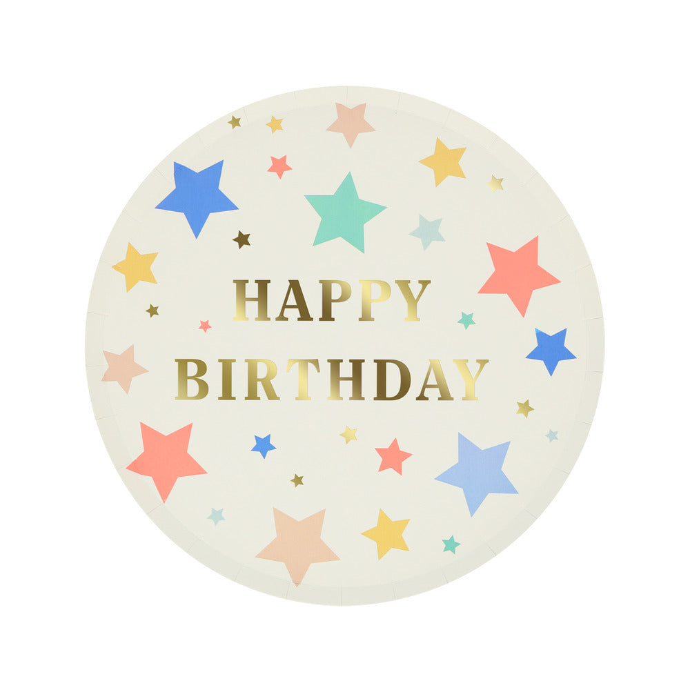 Happy Birthday Stars Side Plates (x 8)