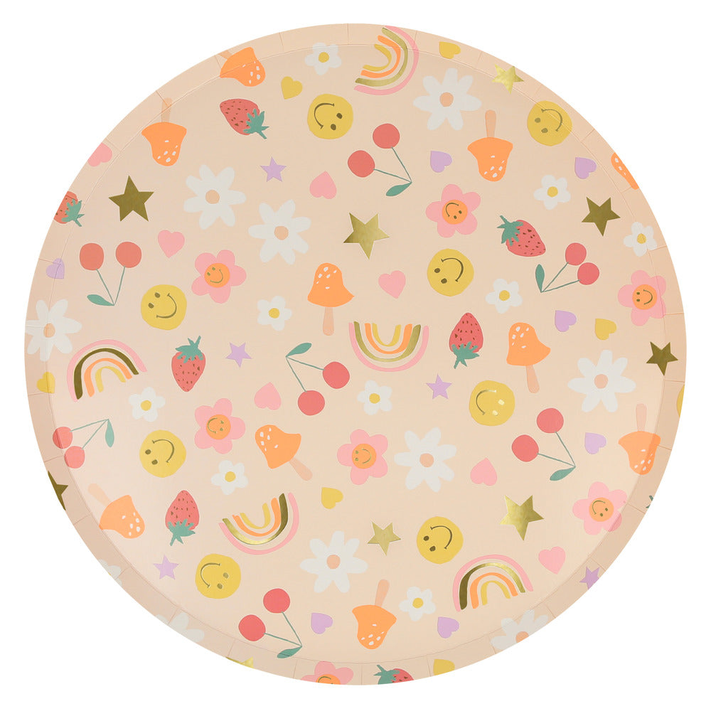 Happy Face Icons Dinner Plates (x 8)