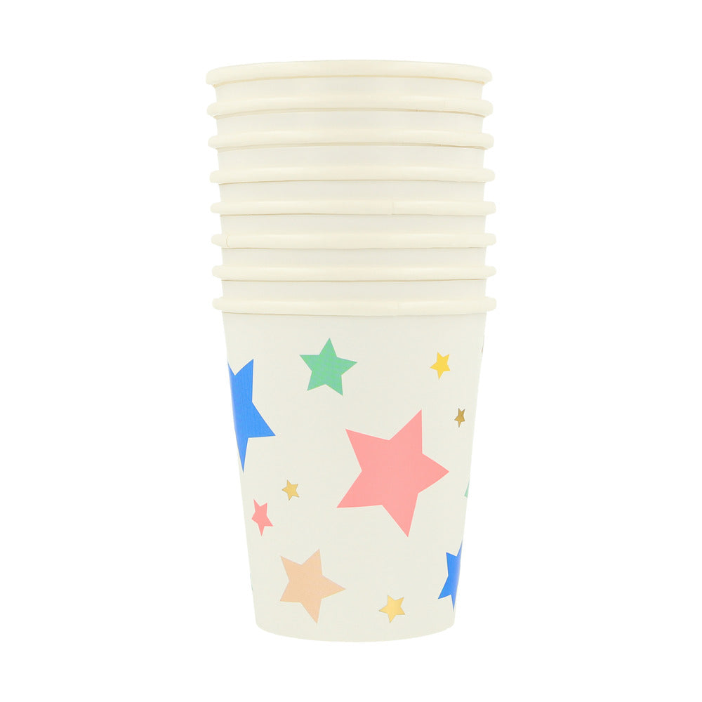 Happy Birthday Stars Cups (x 8)