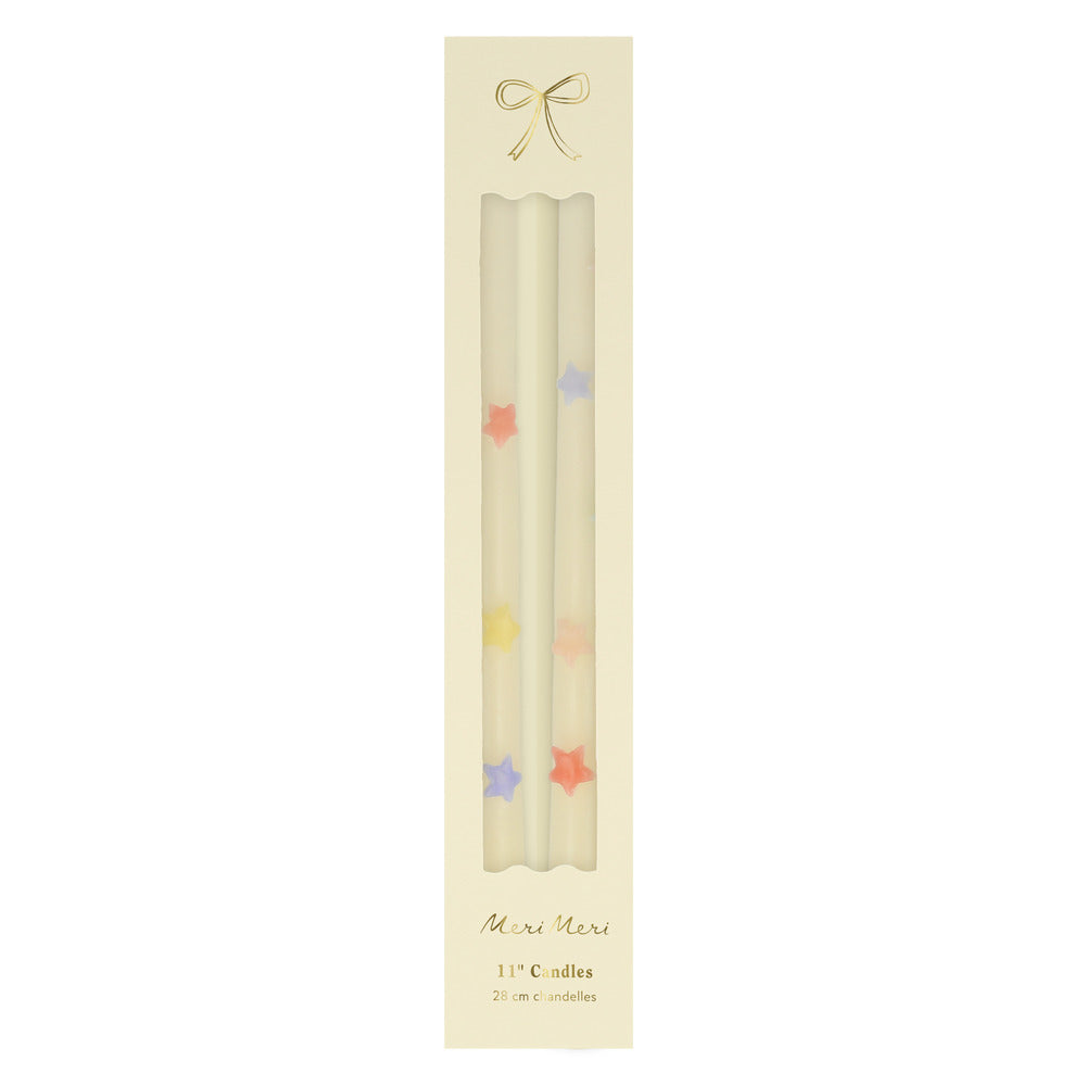 Mixed Star Taper Candles (x 2)