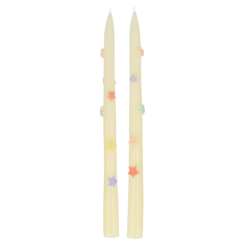 Mixed Star Taper Candles (x 2)