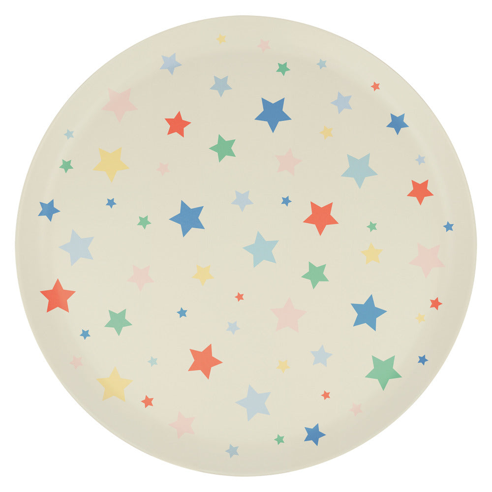 Star Pattern Recycled Plastic Large Plates (X 6)