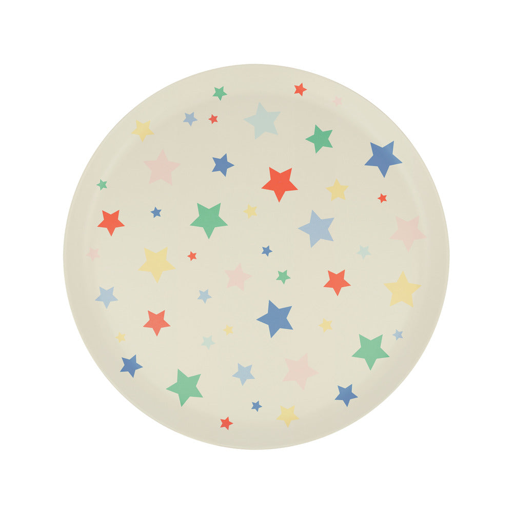 Star pattern recycled plastic plates Small (X 6)