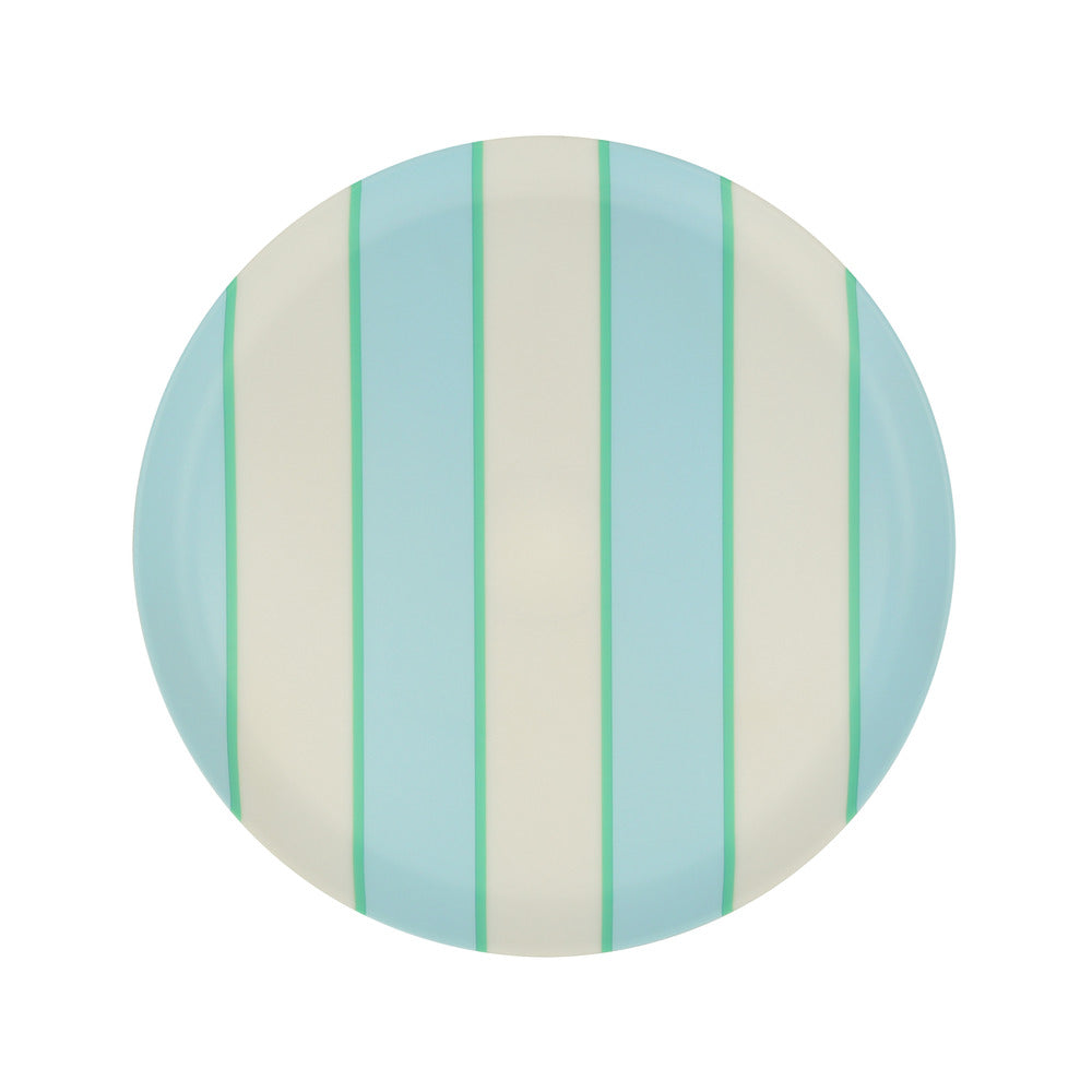 Mixed stripe recycled plastic plates Small (X 6)