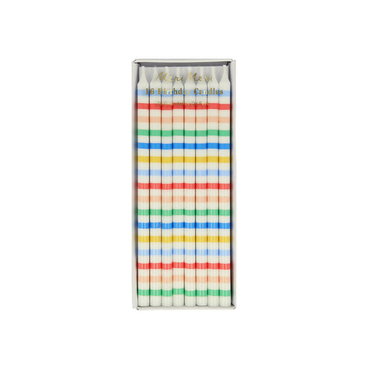 Multi Stripe Candles (x 16)