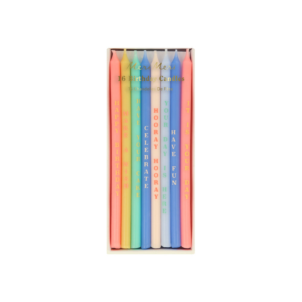 Birthday Phrases Candles (x 16)