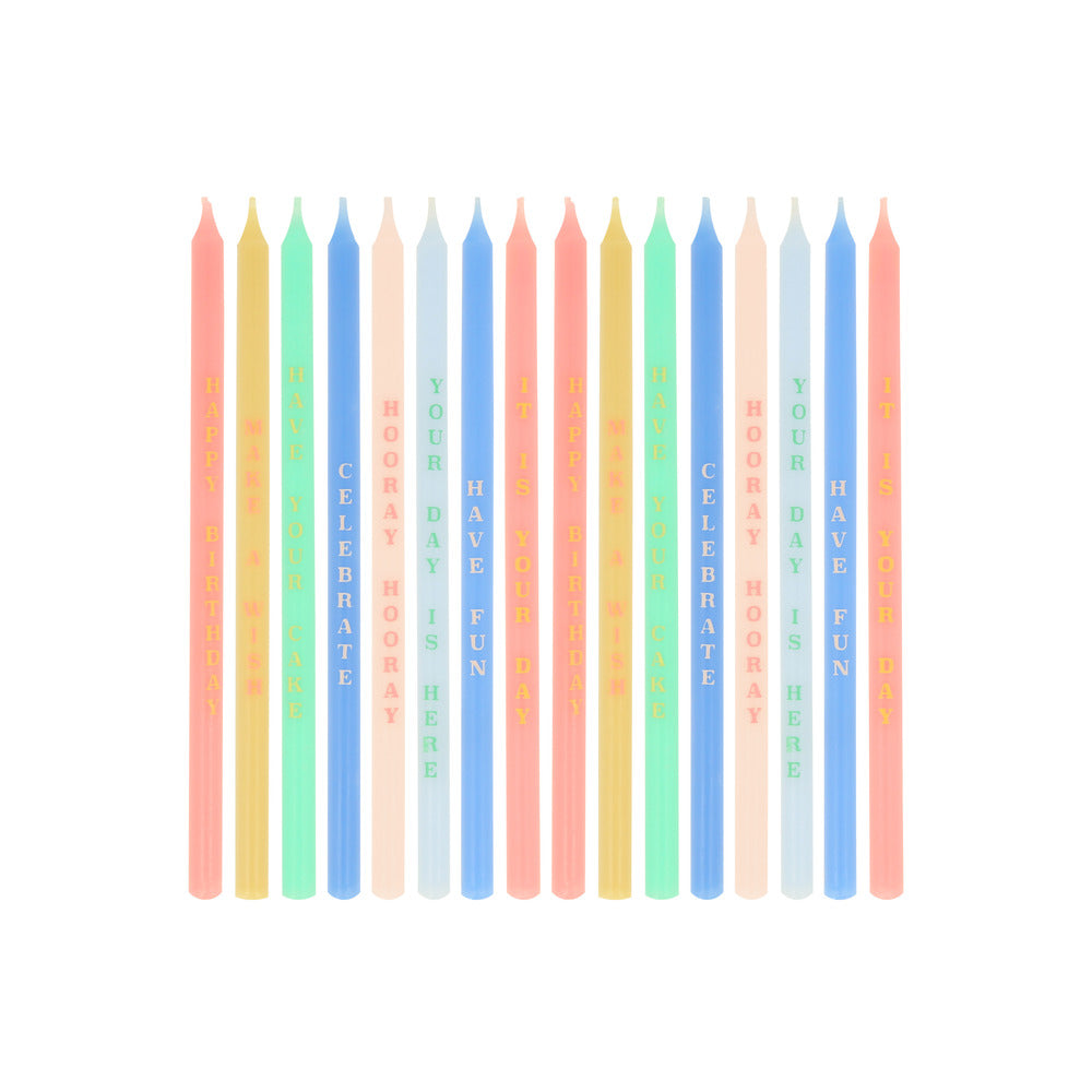 Birthday Phrases Candles (x 16)