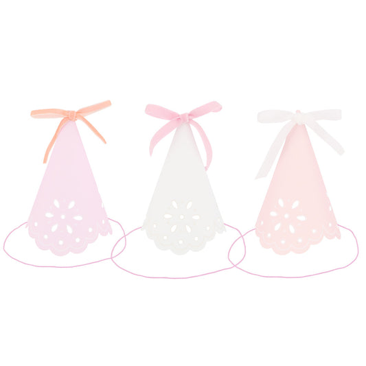 Broderie Anglaise lace party hats