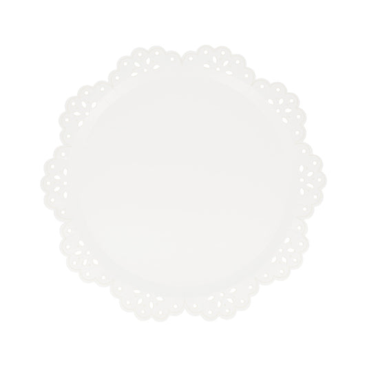 Broderie Anglaise lace white side plates