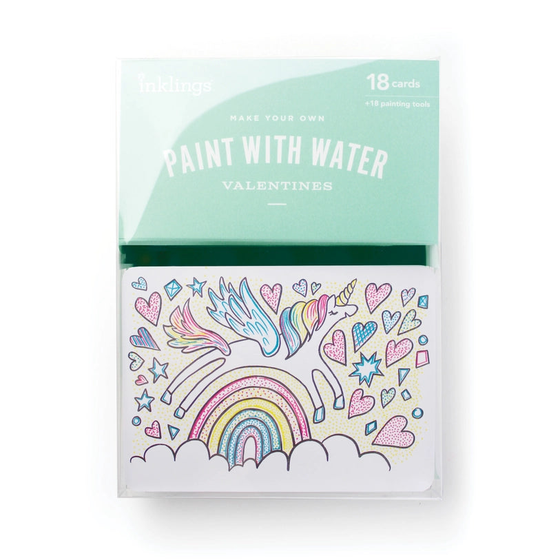 Paint with Water Valentines - Unicorn